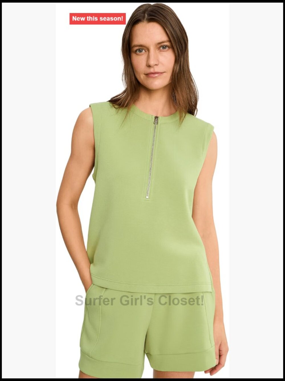 Varley Sleeveless Tank Top Half Zip Athleisure Top